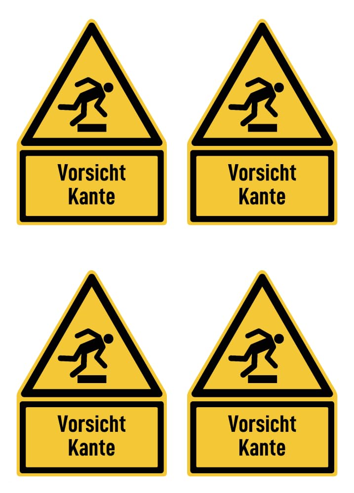 Warnaufkleber „Vorsicht Steinschlaggefahr“ – Nach DIN EN ISO 7010, Französisch (150x100 Mm, 4 Stück)