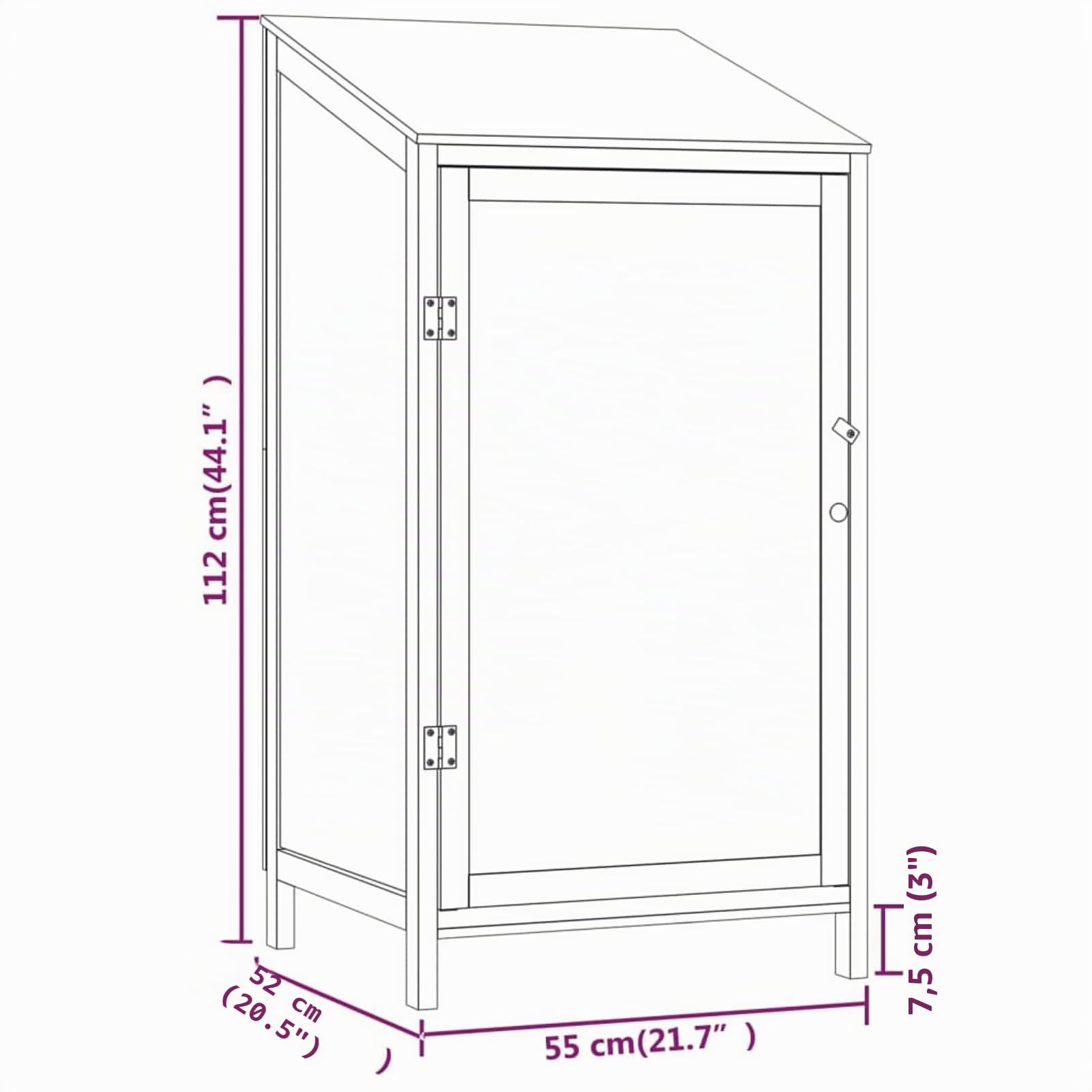 Homgoday Casa Mobilia Cobertizo de Jardín de Madera Maciza de Abeto - Caseta de Herramientas y Armario de Exterior 55 x 52 x 112 cm