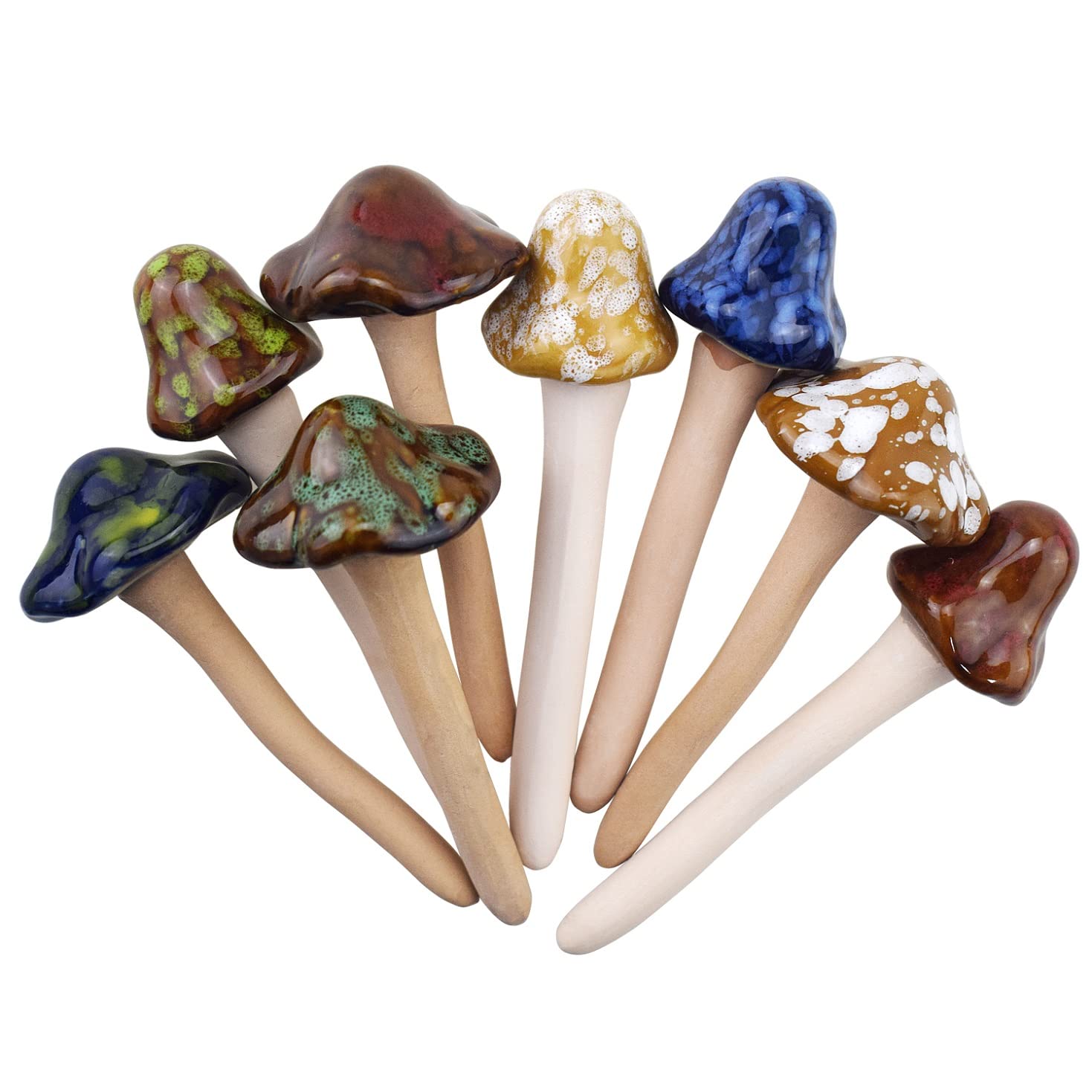 Funghetti Da Esterno Funghi Ceramica Per Giardino - Decorazione Colorata  Per Interni Ed Esterni Funghi Colorati Vasi, image size:1469x1469