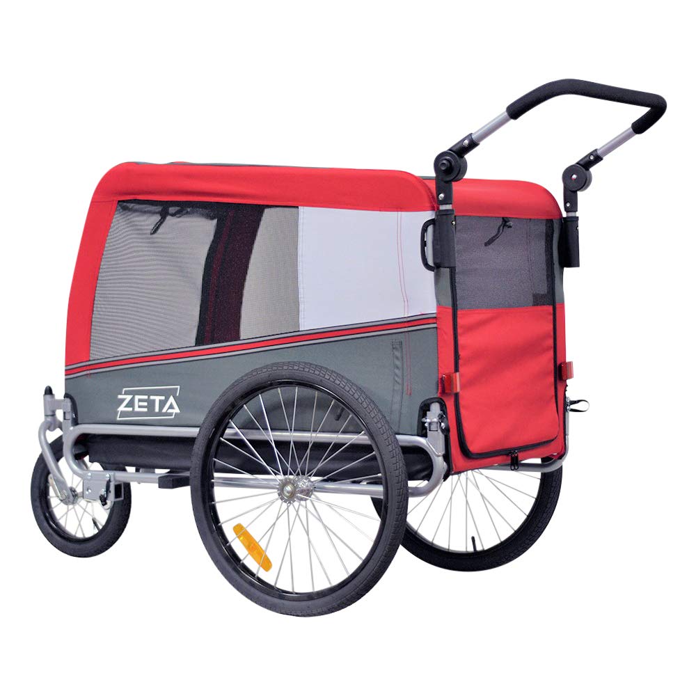 PAPILIOSHOP Zeta - Remorque Vélo pour Animaux, 3 Tailles Disponibles | Chariot Buggy Convertible en Poussette pour Chien et Animaux de Compagnie