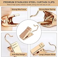 Vista 3 de 50 clips de cortina con ganchos, abrazadera de alambre de metal de acero inoxidable, resistente para colgar cortinas, cortinas de ducha, fotos
