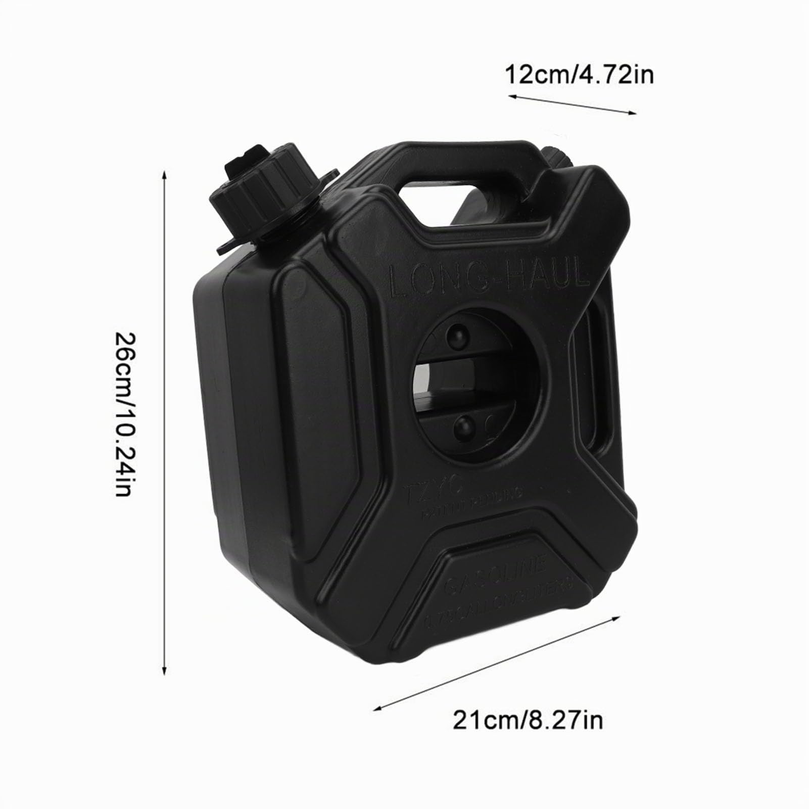 Bidon D' 3L, Bidons de Stockage de Carburant Portables pour Voiture, Moto, UTV, ATV, Dirt Bike, Noir (Sans support)