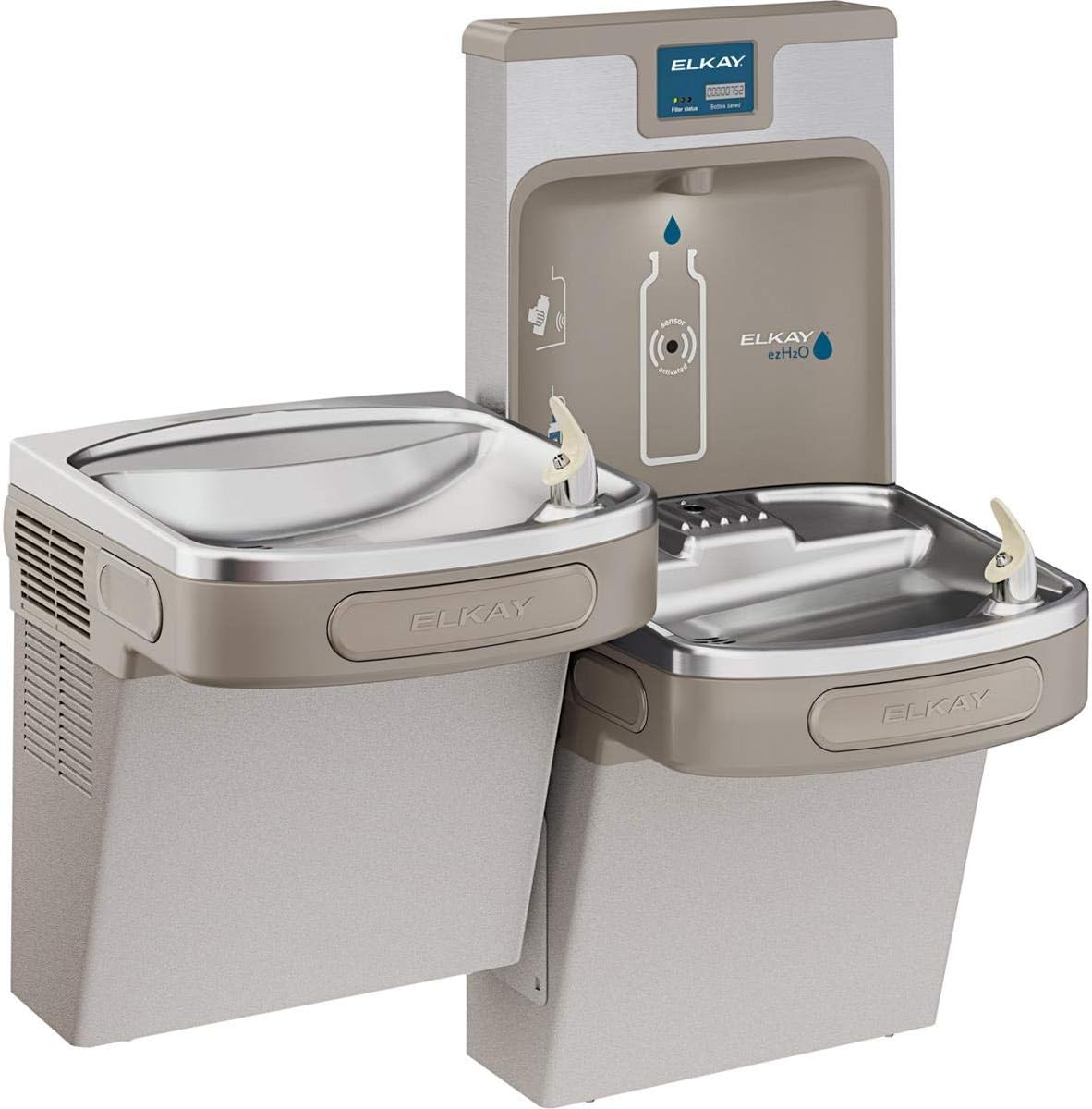 Elkay LZS8WSLP Bottle Filling Station and Cooler, Single, Light Gray Granite - - 