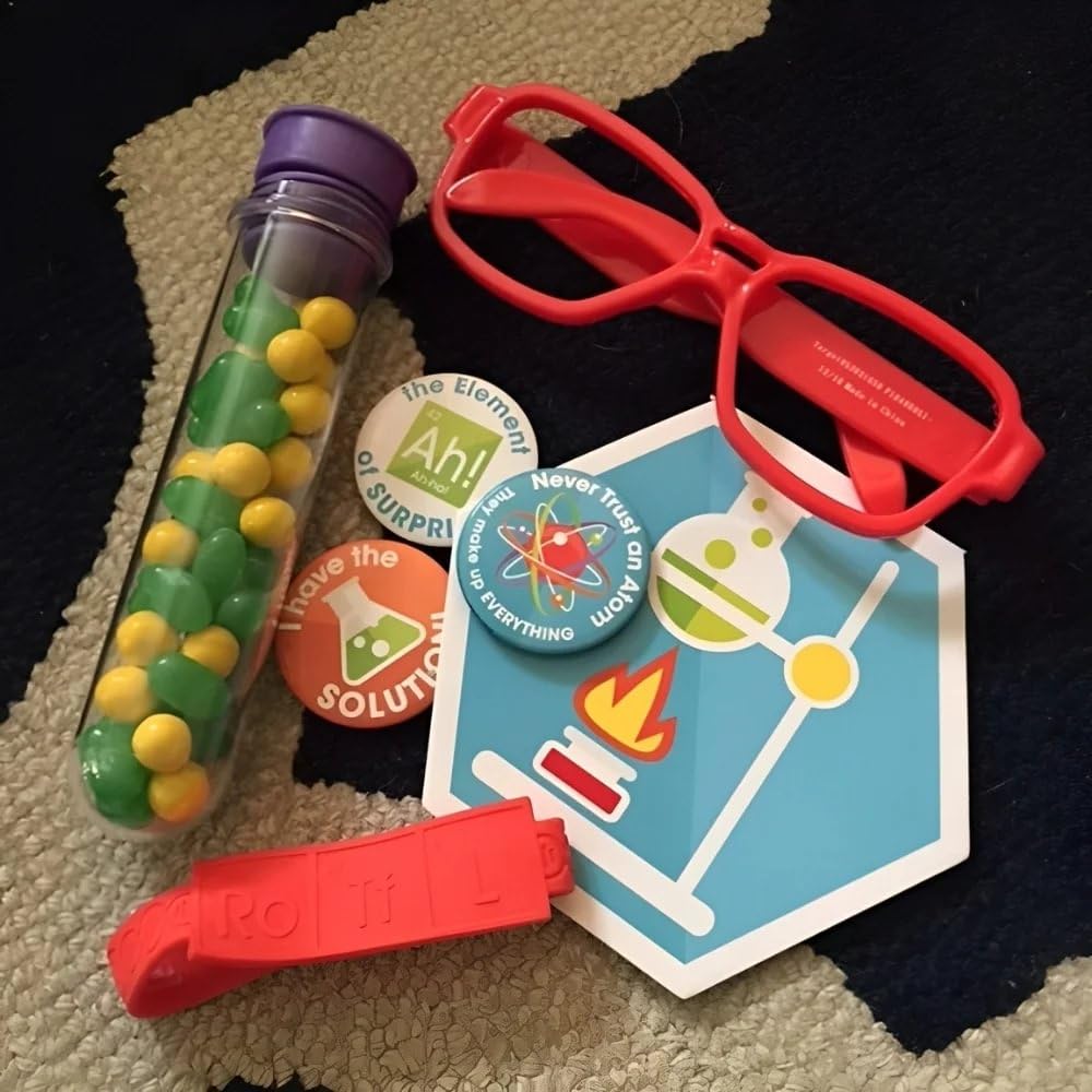 Fun Express Wissenschaftsparty-Mini-Knöpfe-Set – lustige Partygeschenke und Klassenzimmer-Zubehör für Kinder – perfekt für Wissenschaftspartys, pädagogische Veranstaltungen und Lehrer-Belohnungen –