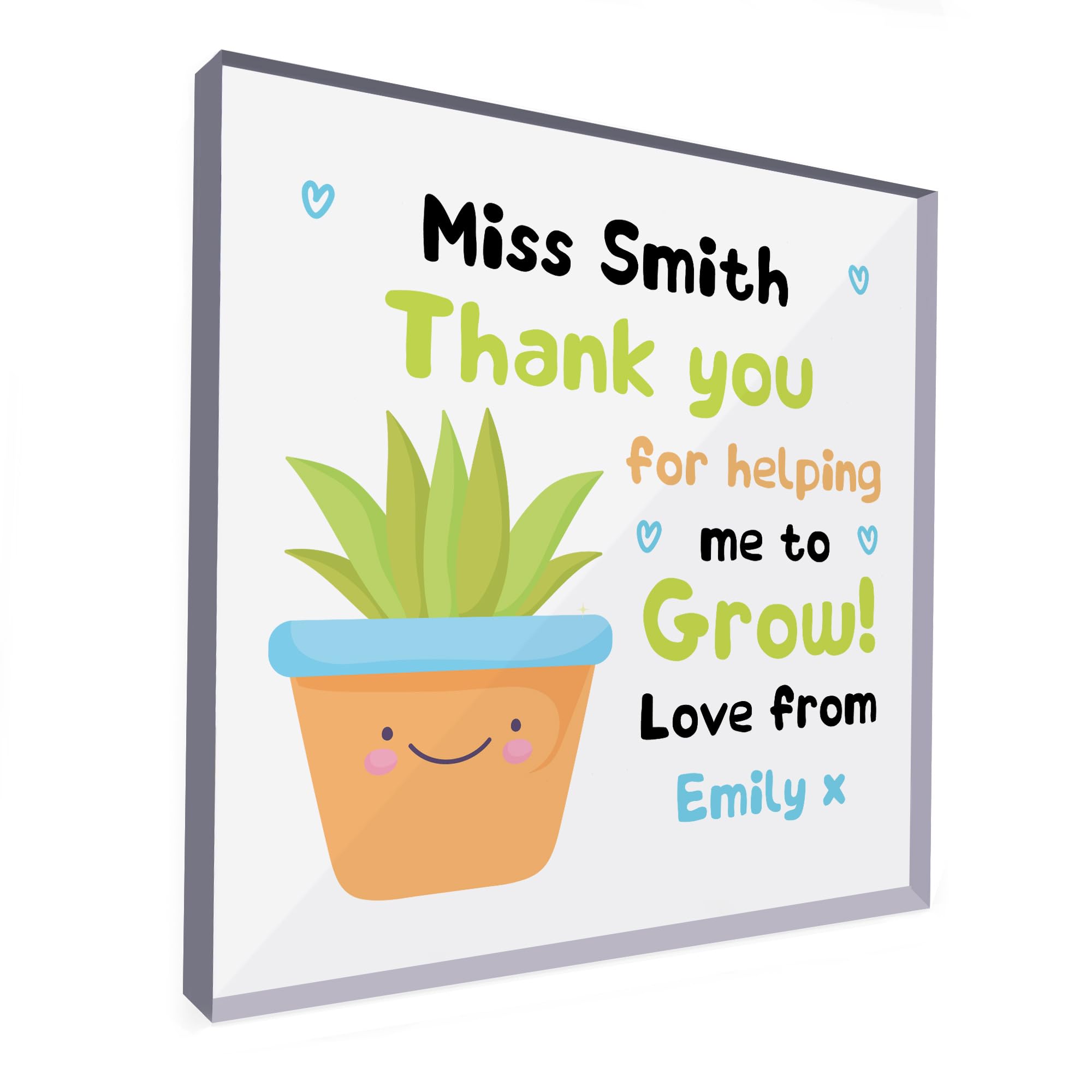 Red Ocean Personalised Thank You Gift For Teacher TA Helping Me Grow End Of School Term Nursery Gift For Teacher Teaching Assistant Nursery Teacher Gift For Her Him