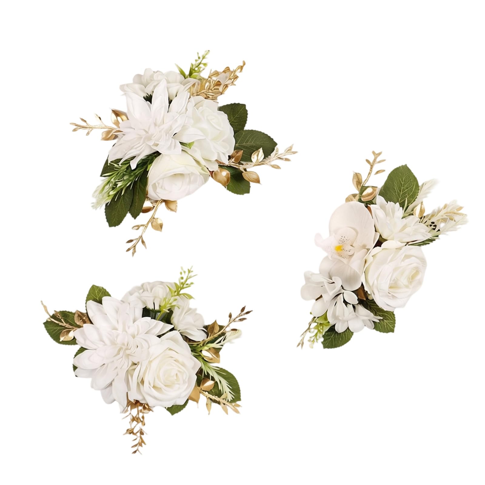 yanzunlrn 3Pcs Realistic Silk Fabric Roses Artificial Flower Cake Decoration for Wedding Cake Decoration Bridal Showers Flower Arrangements and Table Centerpiece Elegant Set