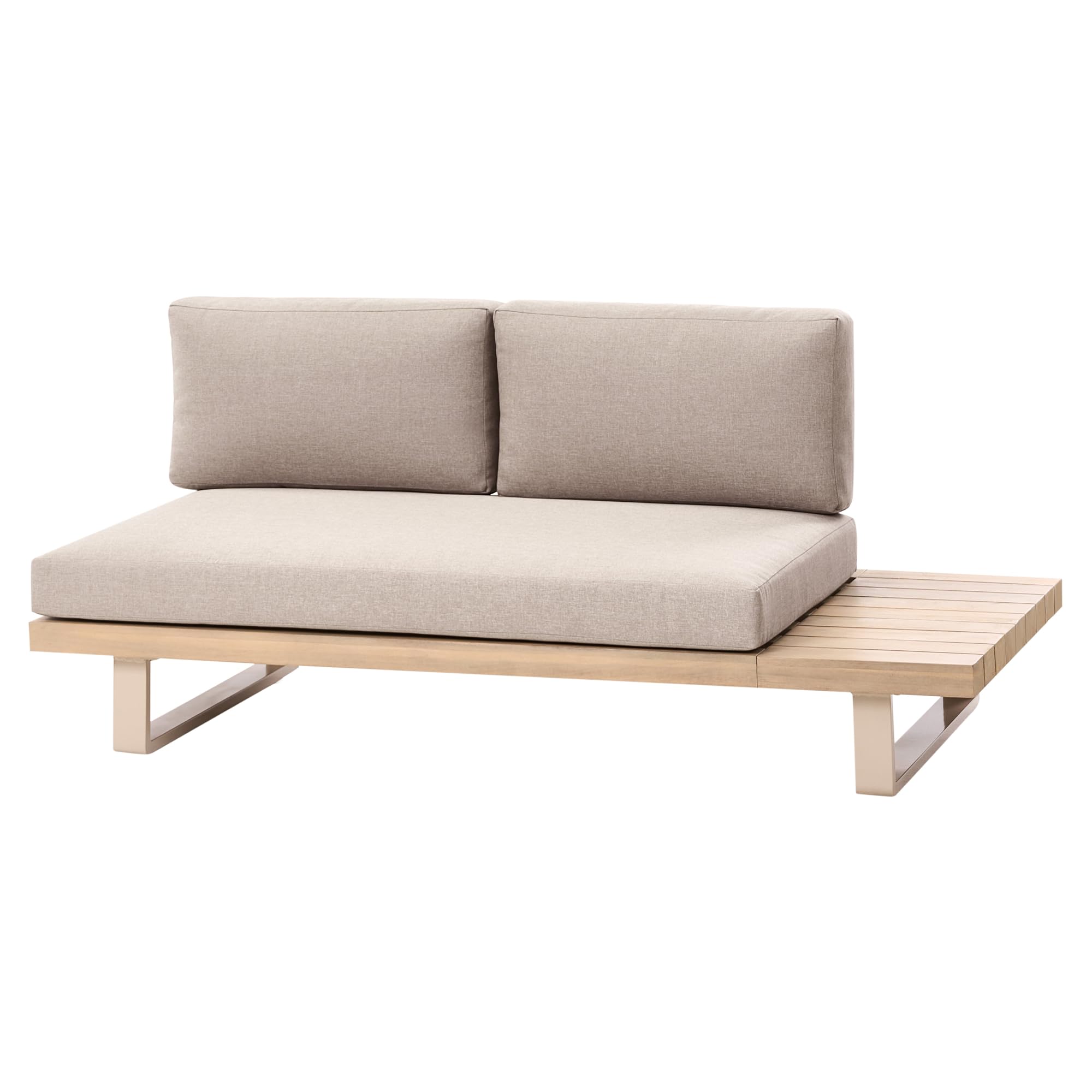 Beliani Lounge Set 5-Sitzer FSC Akazienholz Hellbraun mit Auflagen beige Taupe Mykonos