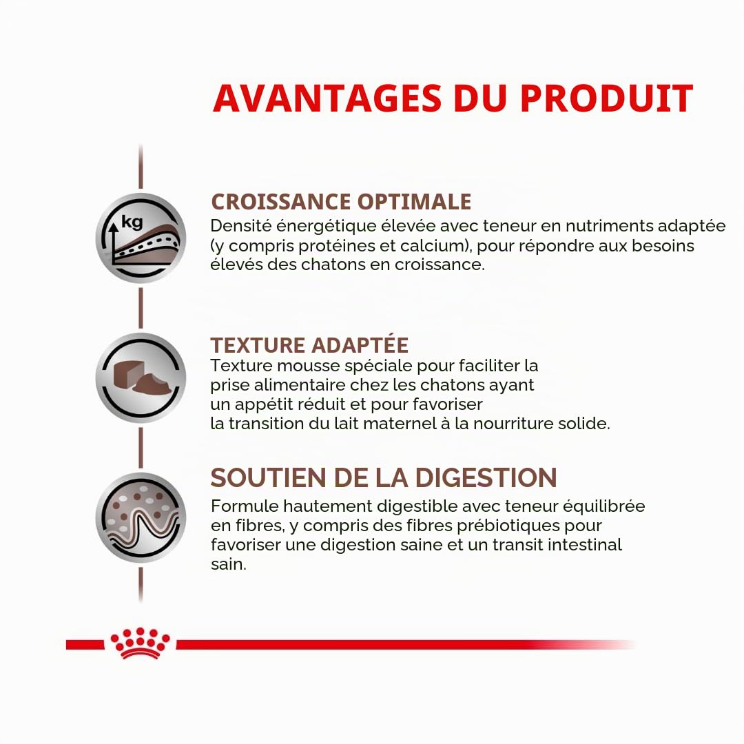 Royal Canin Veterinary Gastrointestinal Kitten | 12 x 195 g | Alimentation Humide pour Chatons | Mousse Ultra Douce | pour favoriser la Digestion et la Croissance des Chatons