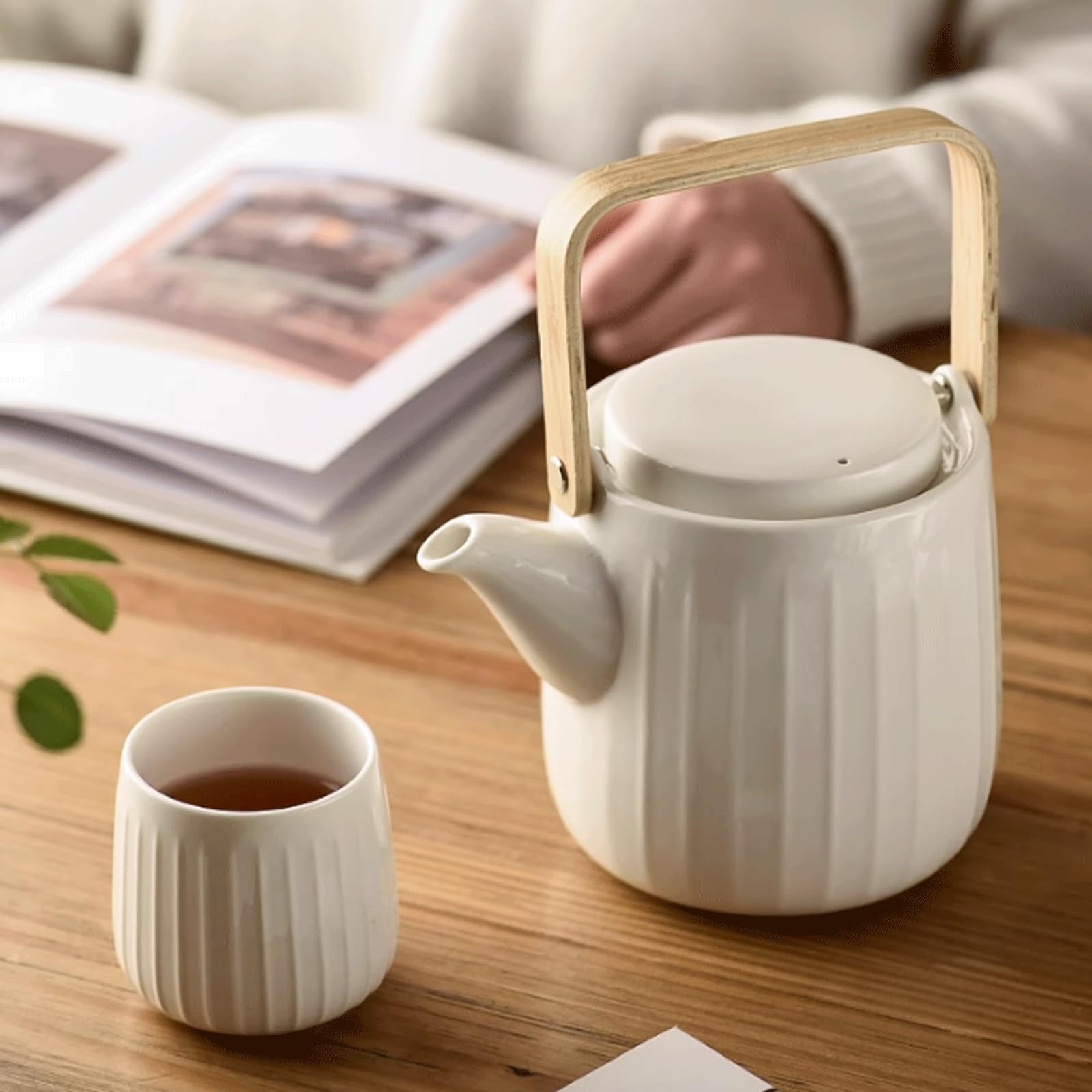 Zestawy do herbaty Porcelana, podróżne zestawy do Chiński styl Vintage Travel Premium Tea Pot Set Kung Fu Tradycyjny serwis do ceremonii herbacianej Juego De Te Teaware(Bianco)