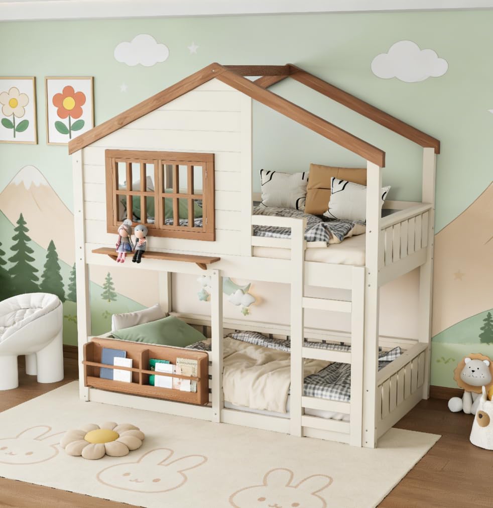 Photo 1 of **only box 2- missing the other box** Bellemave Twin Over Twin Bunk Bed with Bookshelf