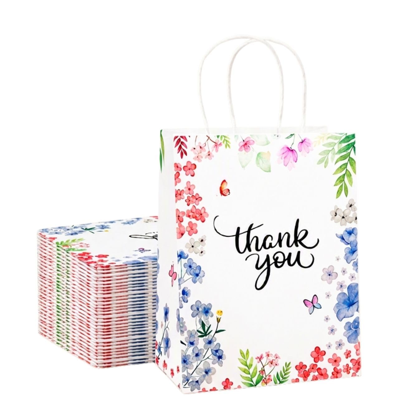 Gitanjali Paper Curves®- Gift Paper Bag (Thank You) - 10pcs 8x4x10 inch- Small Party Favor Goodie Bag, Craft Paper Return Gift Bags I Disposable Recycled Eco friendly Gifting Covers (10)-image-13
