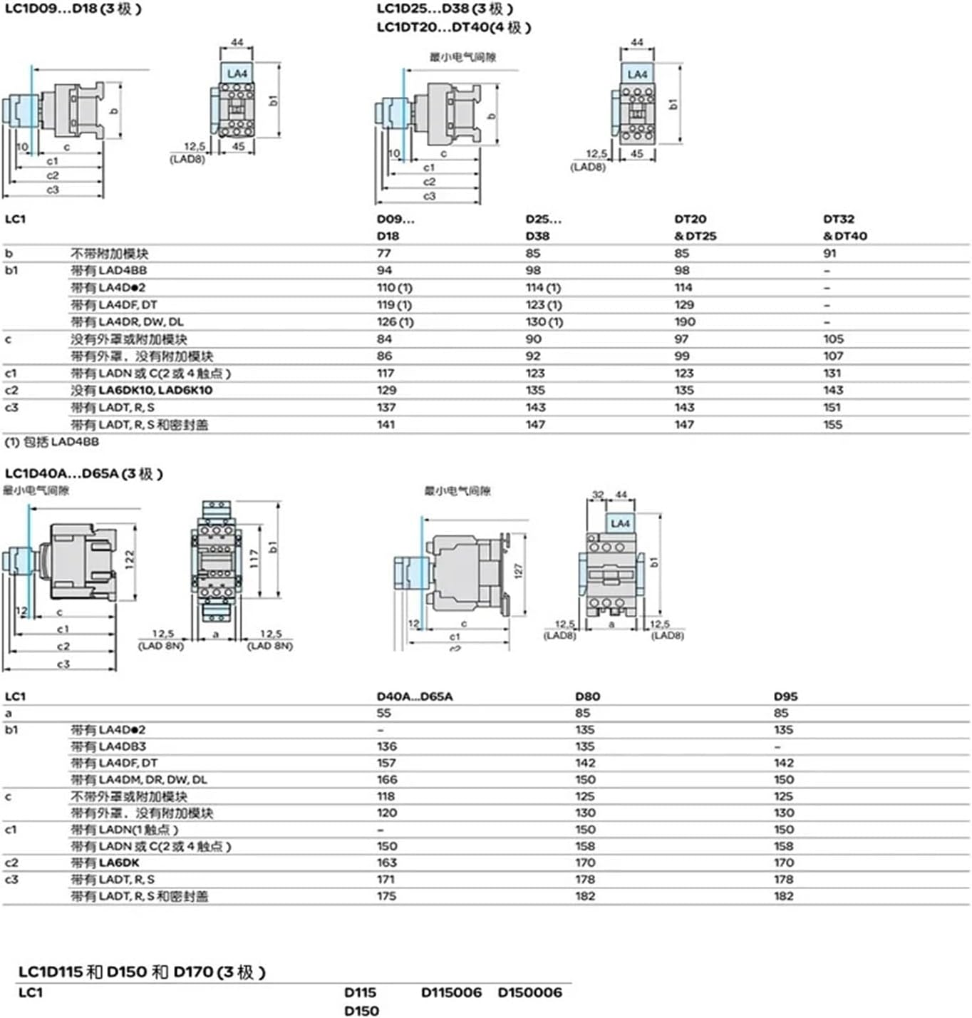 1pcs Contactor Accessories Interlocking Module LA9D4002 Electrical Adapter LC1D80-D95