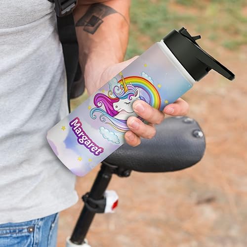 Miniatura 6 de winorax Botella de agua personalizada de unicornio para niños, mujeres, niñas, adolescentes, unicornios mágicos, botellas deportivas de acero