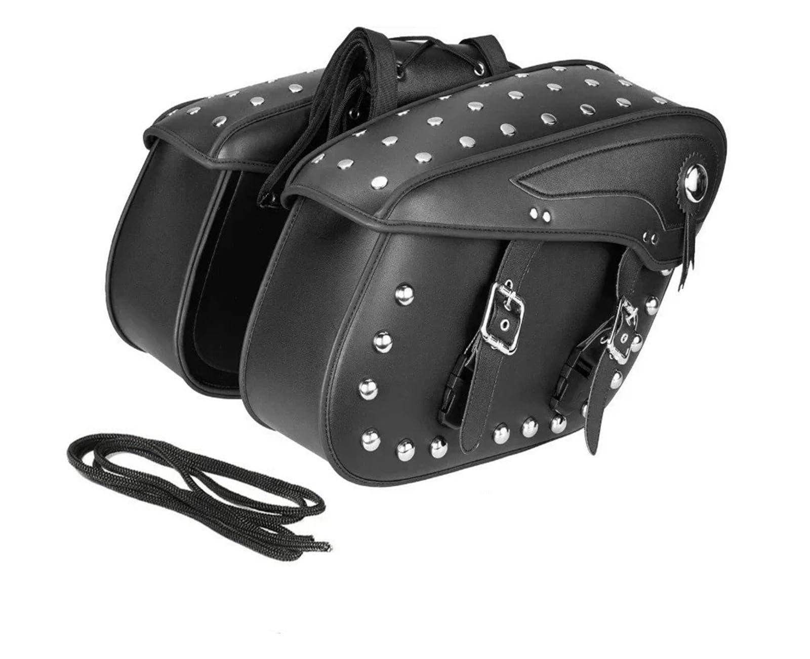 Motorradtasche 50L Motorrad Satteltaschen Nieten Stil Werkzeug Taschen PU Leder Große Kapazität