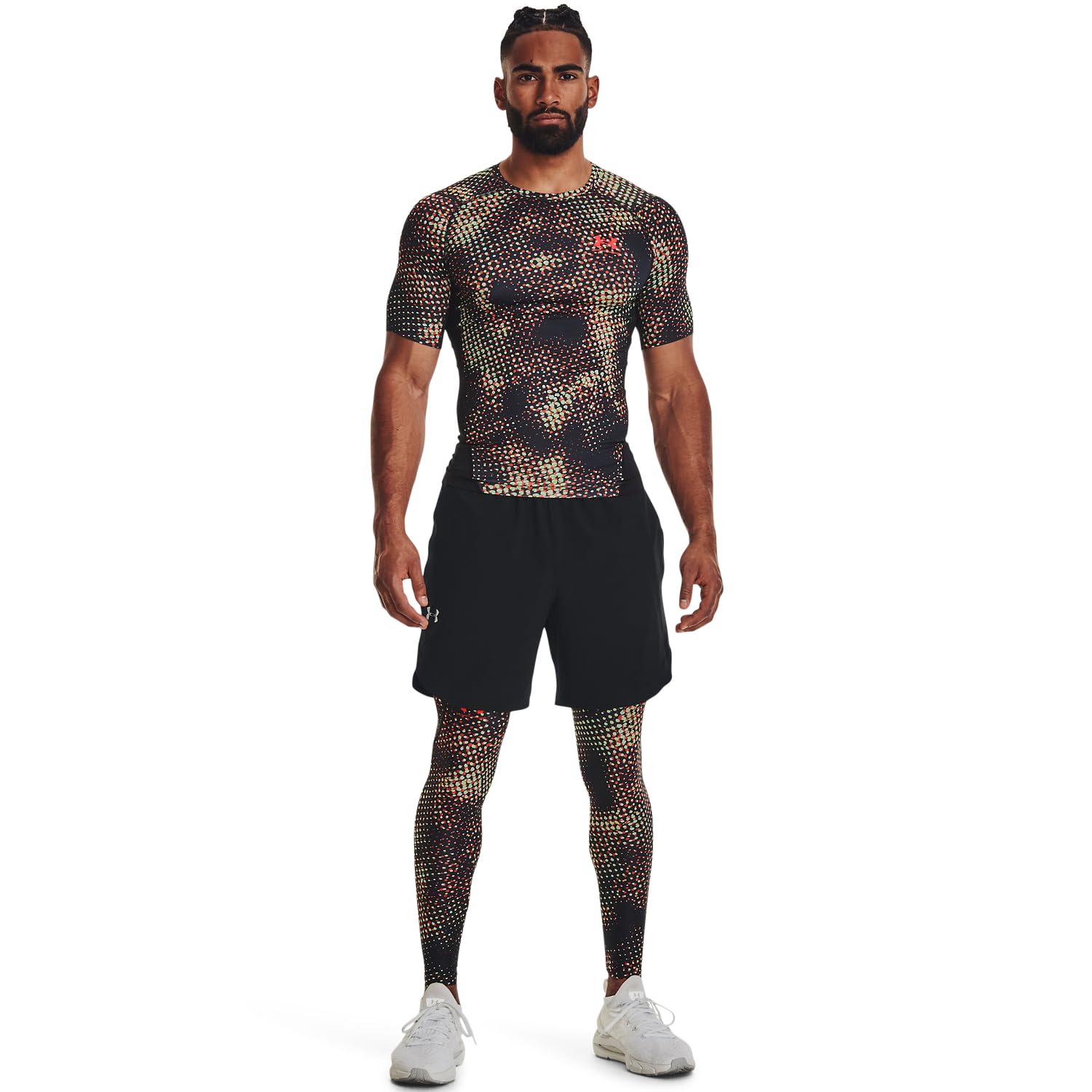 Under Armour HeatGear® 1373819-002 - Pantaloncini da Uomo, con Stampa a Compressione, Colore Nero