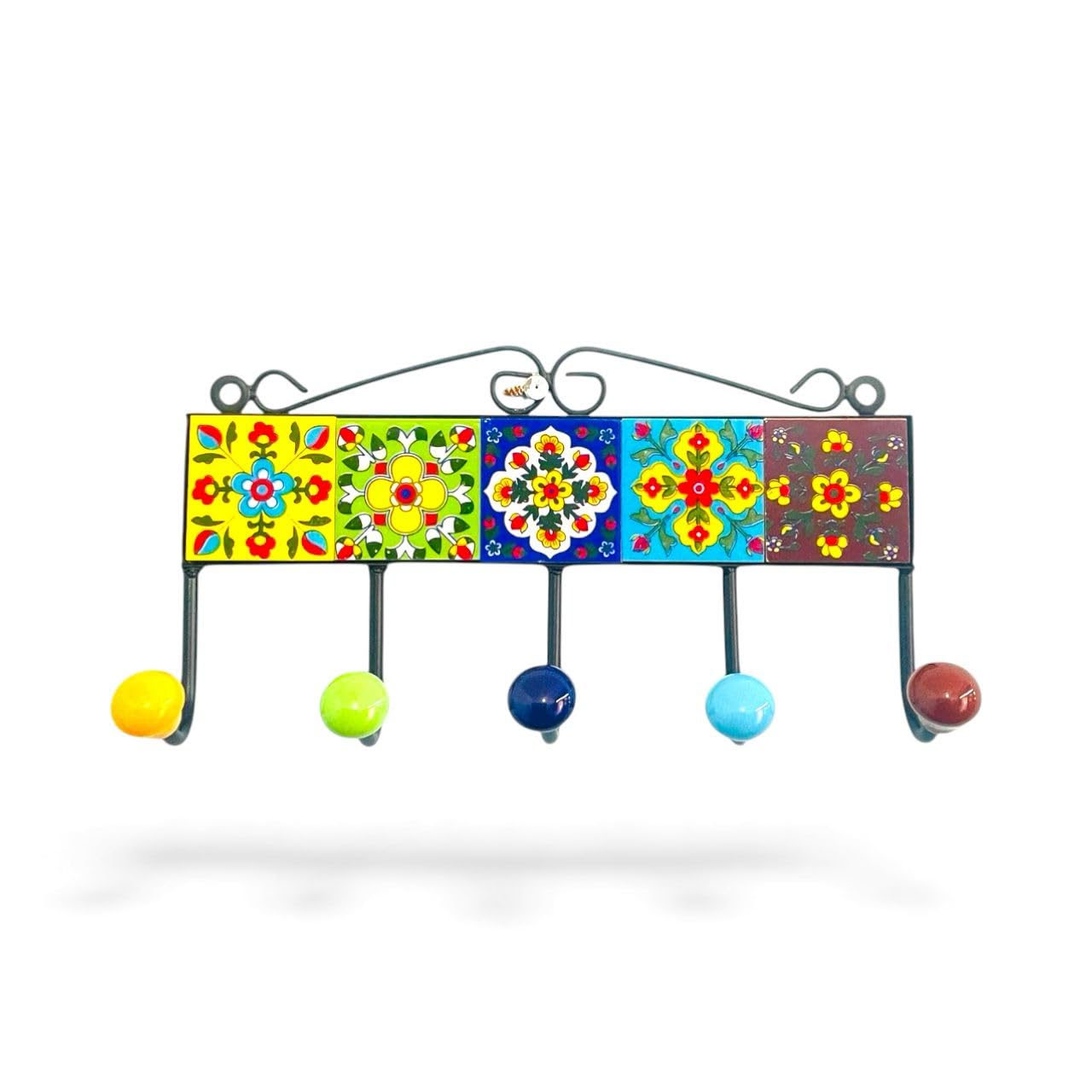 Metal Ceramic Plate 5 Hook Key Holder Housewarming Gift Small Accessories Holder Key Holder-image-9