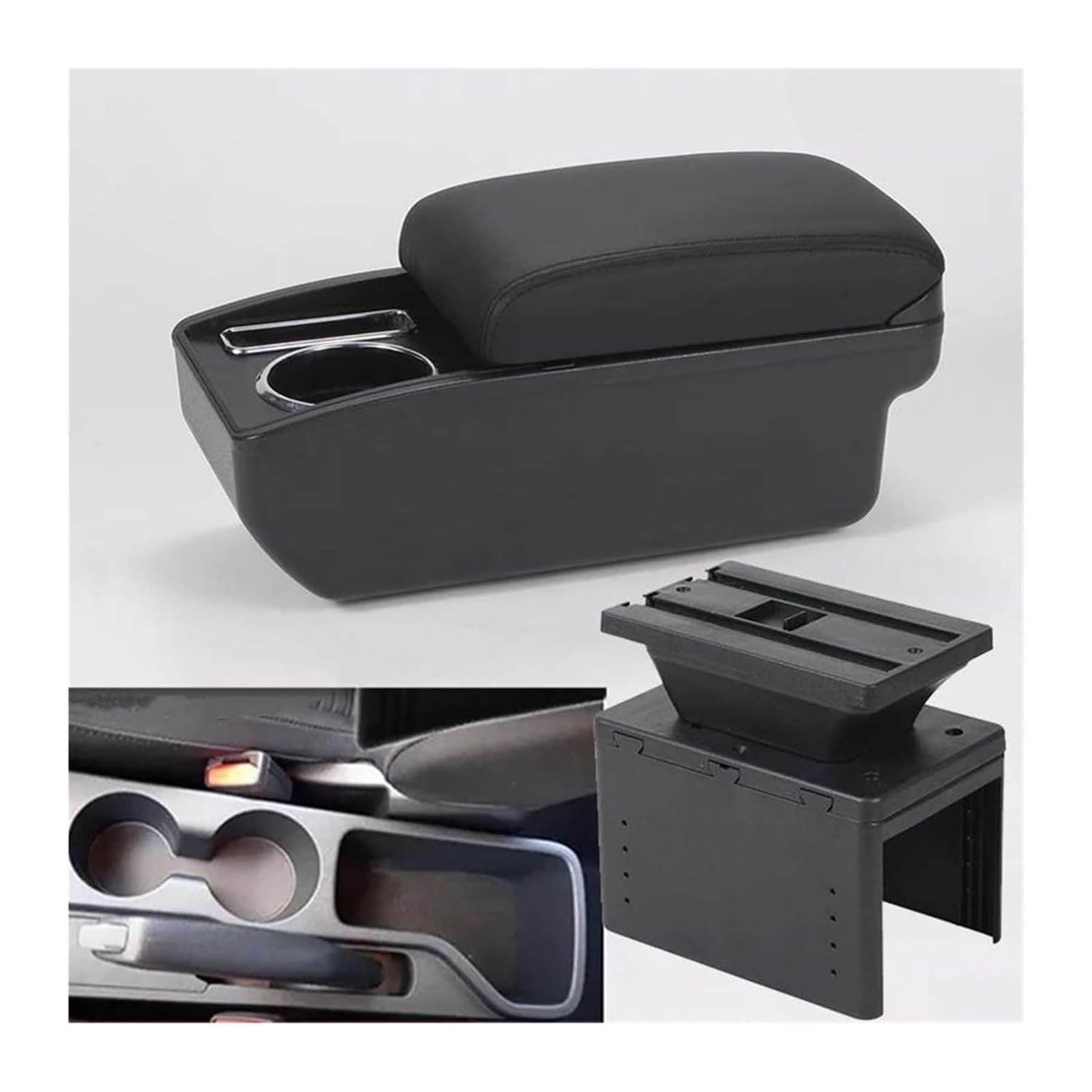 Hckclmbmzw B2 Black Line 6Usb For Hyundai I20 2021 2022 Interior Parts Center Console Car Storage Box Auto Accessories Armrest Car Armrest Center Console(B2 Black Line 6Usb)