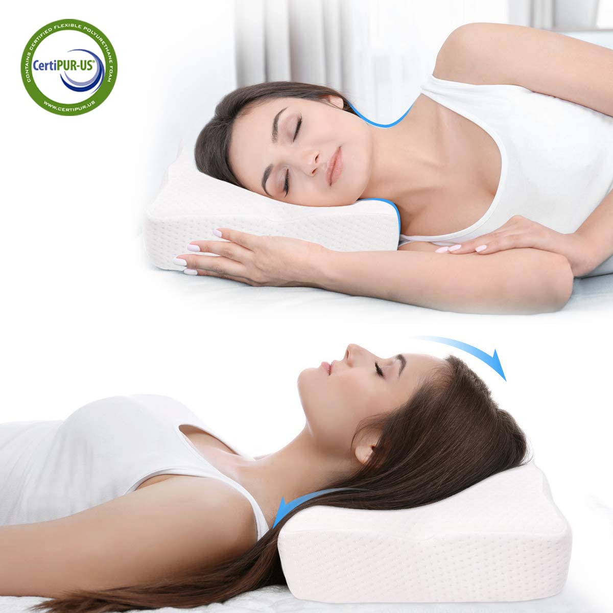 Memory Foam Pillow Neck Support Pillow for Sleeping Ergonomic Contour