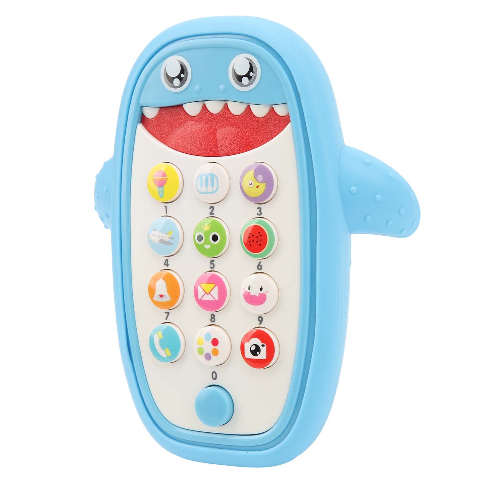 jerss Brinquedo de Telefone Fofinho para bebê, Estojo Leve e Lavável, Simulação Educacional Atraente, Brinquedo para Celular de Animal de bebê para Menino (Azul)