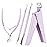 Melodysusie 4 in 1 Acrylic Nail Clippers Set, Adjustable Stainless Steel Nail Clippers for Acrylic Nails Tips, with Cuticle Nipper Cuticle Pusher Remover for Home Salon, Purple