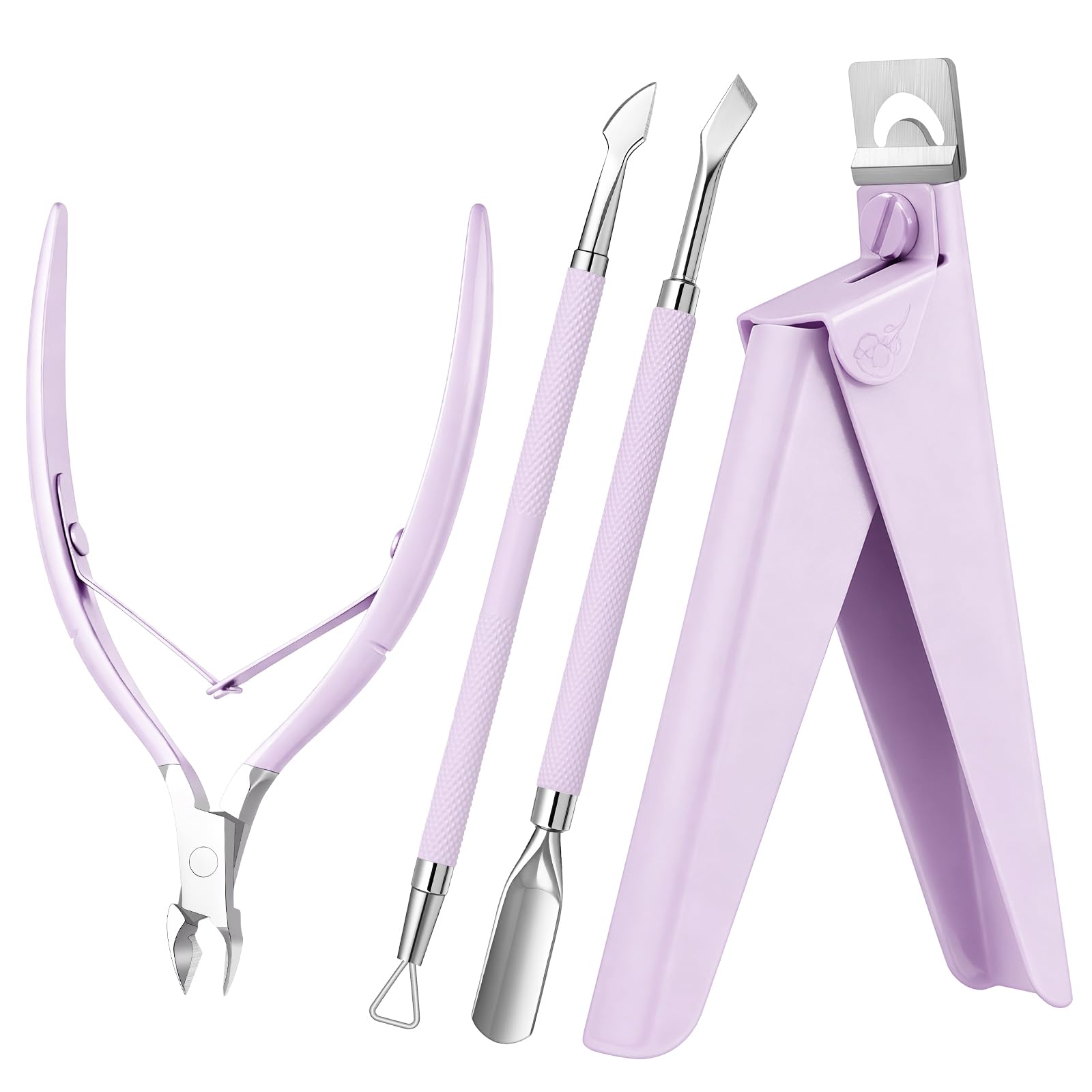 MelodySusie 4 in 1 Stainless Steel Acrylic Nail Tool Kit, Purple