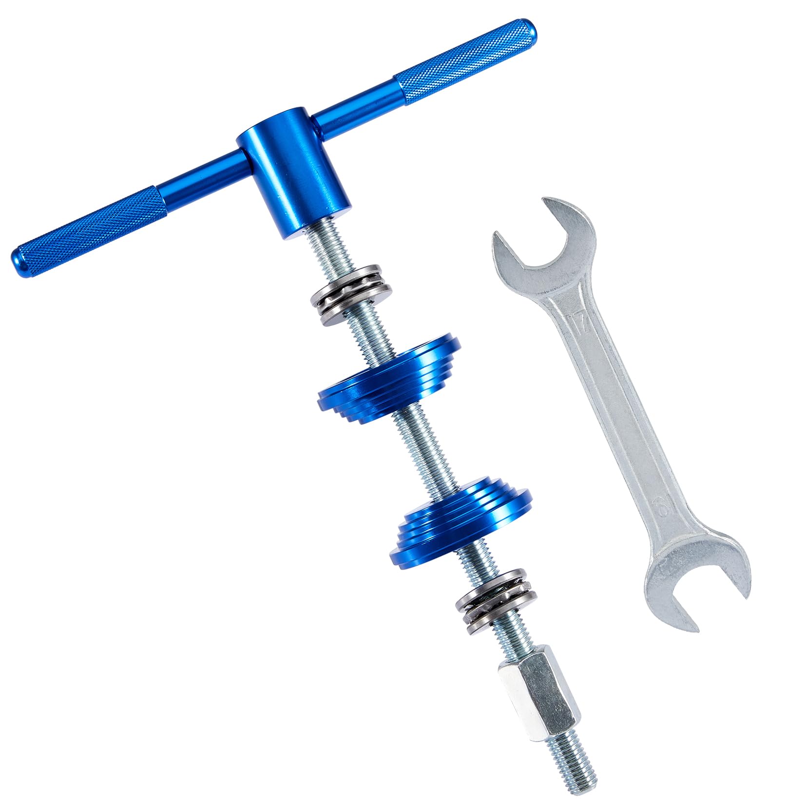 Pindex Bike Headset Press Tool with Spanner, Cycle MTB BB Headset Bearing Press Tool, Bottom Bracket Press Fit Tool with Wrench 17mm 19mm