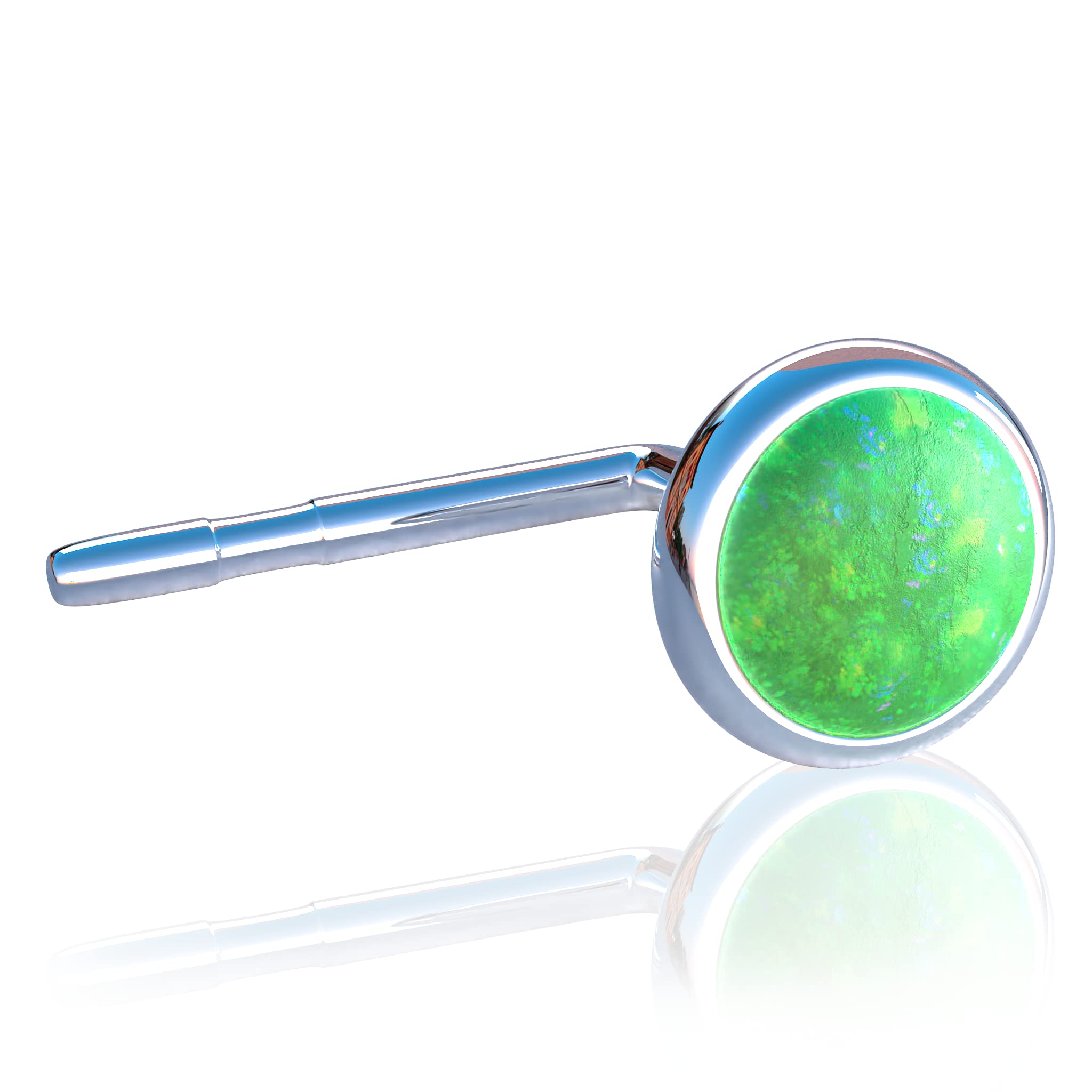 Dainty Silver Tragus Stud - Hypoallergenic 22 Gauge With a 3mm Blue Opal Stud Piercing - Handmade 925 Silver Tragus Stud Piercing