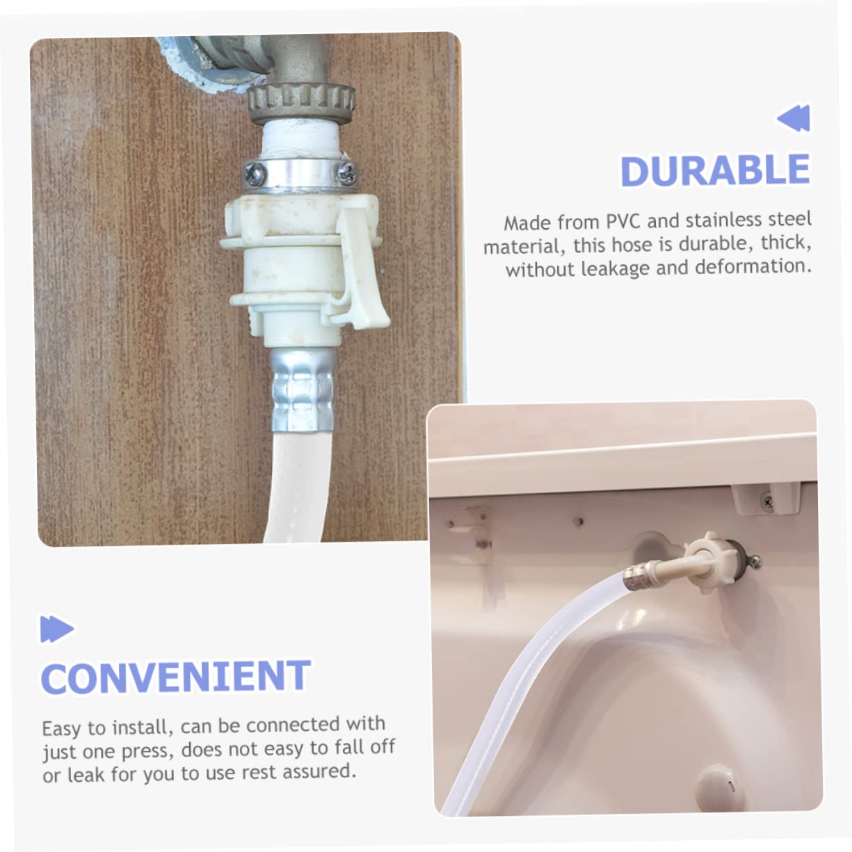 Gatuida 2pièces Tuyau Arrivée Eau Pour Machine à Laver De Rallonges Avec Adaptateur Installation Facile Et Universelle Connexion Robuste Et Étanche