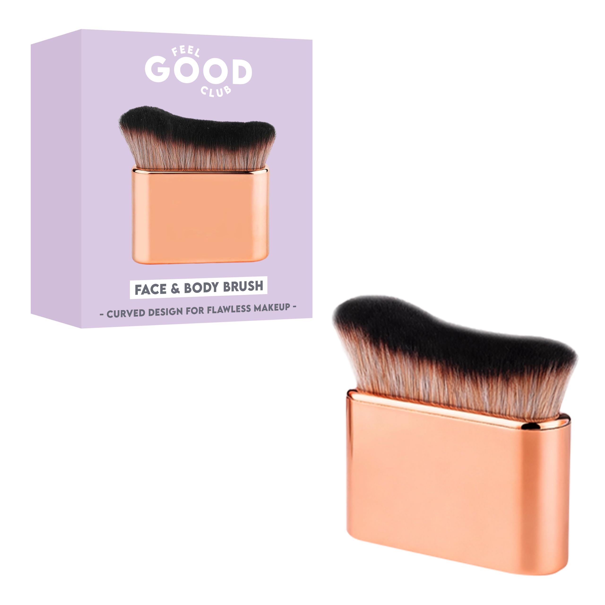 Feel Good Club Curved Foundation Face & Makeup Brush – Densely Packed Soft Bristles, Wide Head Multi-Purpose Brush for Liquid, Cream & Powder, Flawless Blending-image-33