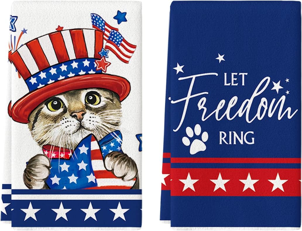 Artoid Mode Cat American Flag Stars Freedom 4th of July