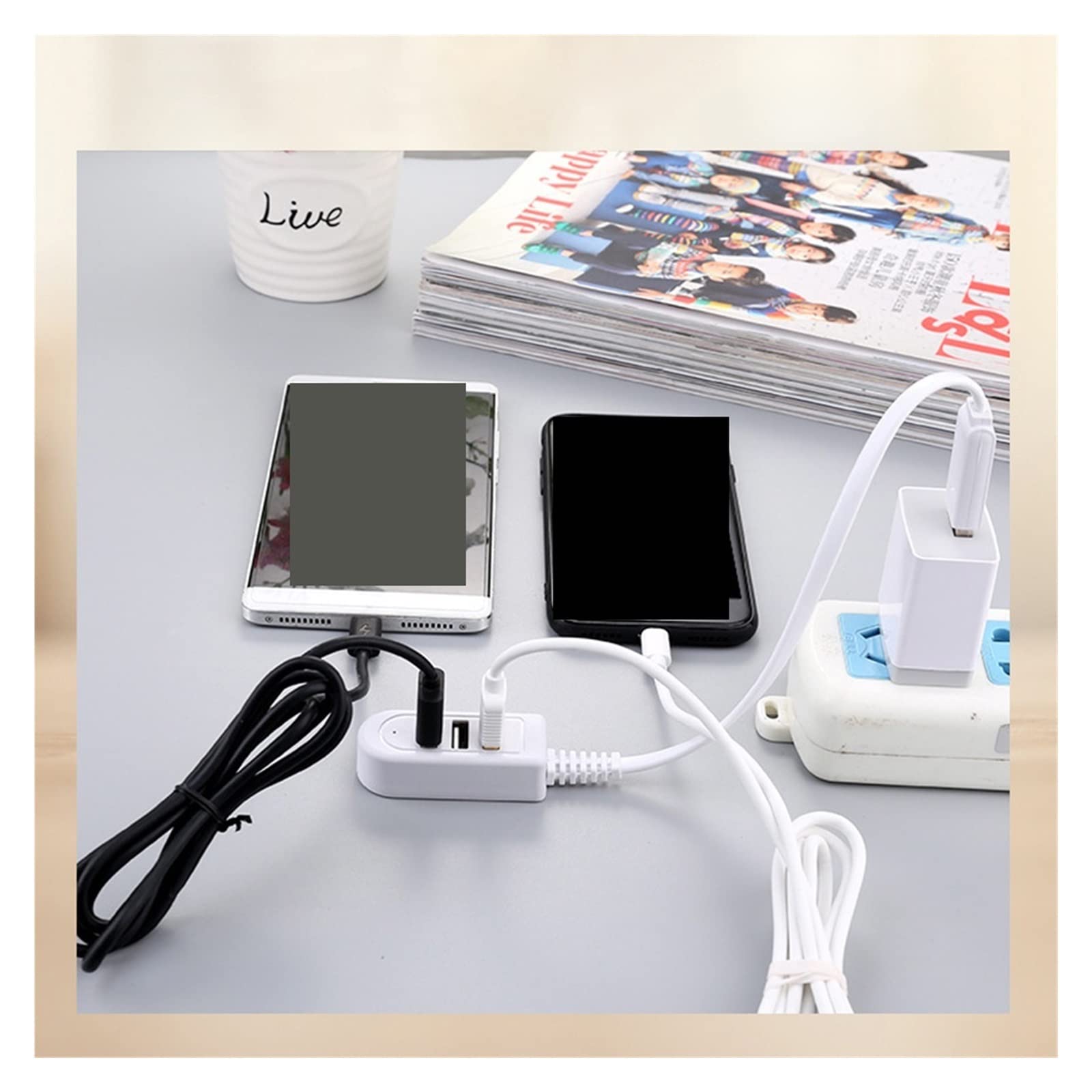Stacja ładowania Multi, Nowy 3-portowy rozdzielacz usb jeden na trzy przedłużacz konwertera ładowarki 3A rozszerzenie linii multi-port Hub kable do transmisji danych mini-usb dla wielu urządzeń(30cm)