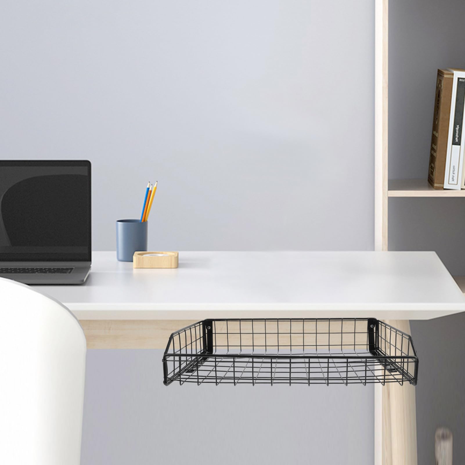 Ciieeo Gestione Cavi sotto la Scrivania Supporto Senza Foratura Vassoio per Organizzazione Cavi Adattatori e Hub USB Design Compatto