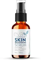 Soro clareador de pele com extrato de alcaçuz da Eva Naturals – Soro facial para uma pele uniforme – com peptídeos, CoQ10 e vitamina E