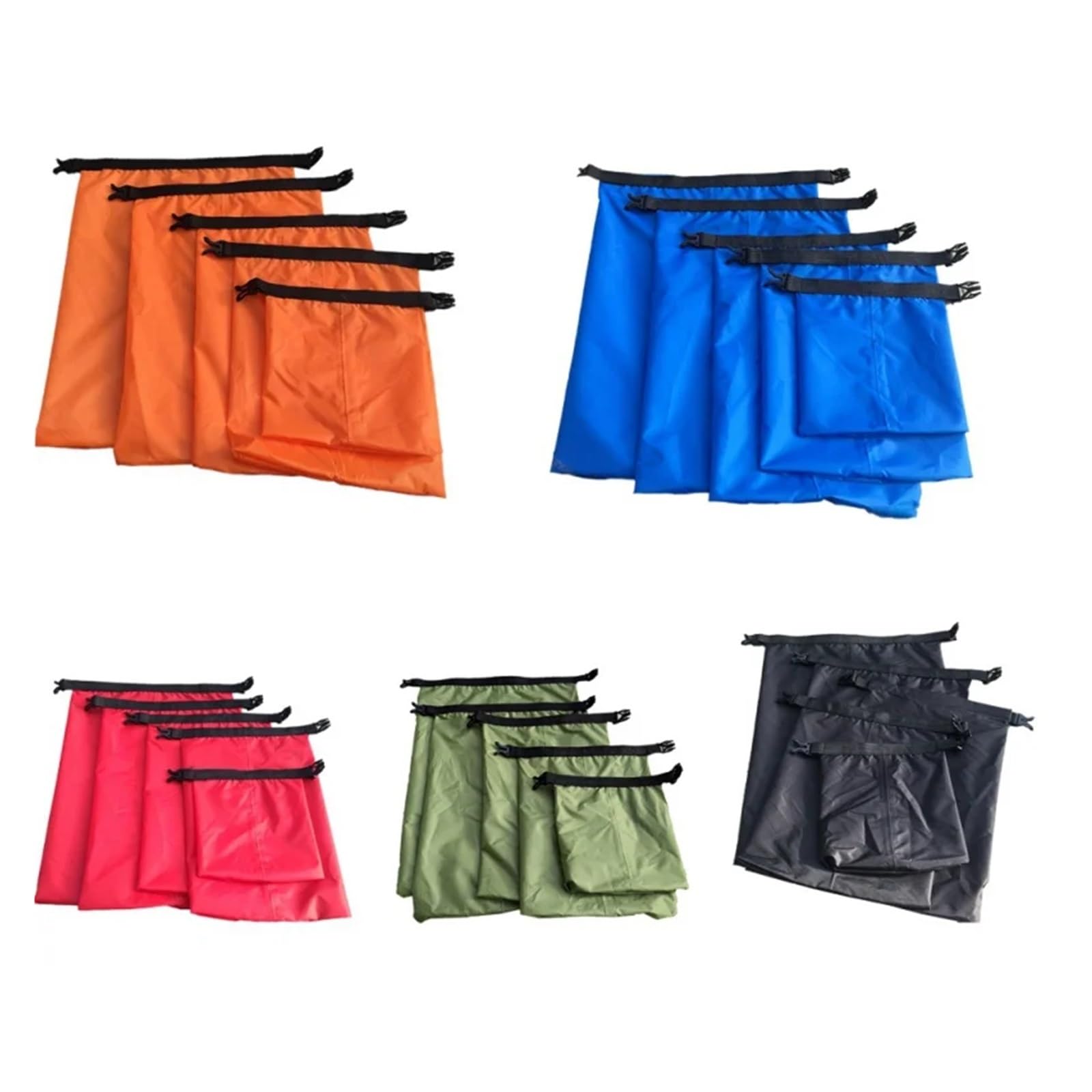 Genérico Bolsa Seca Impermeable for Acampar, a la Deriva, Senderismo, natación, Rafting, Kayak, río, Paquete de Almacenamiento al Aire Libre, 5 uds(Blue 5pcs)