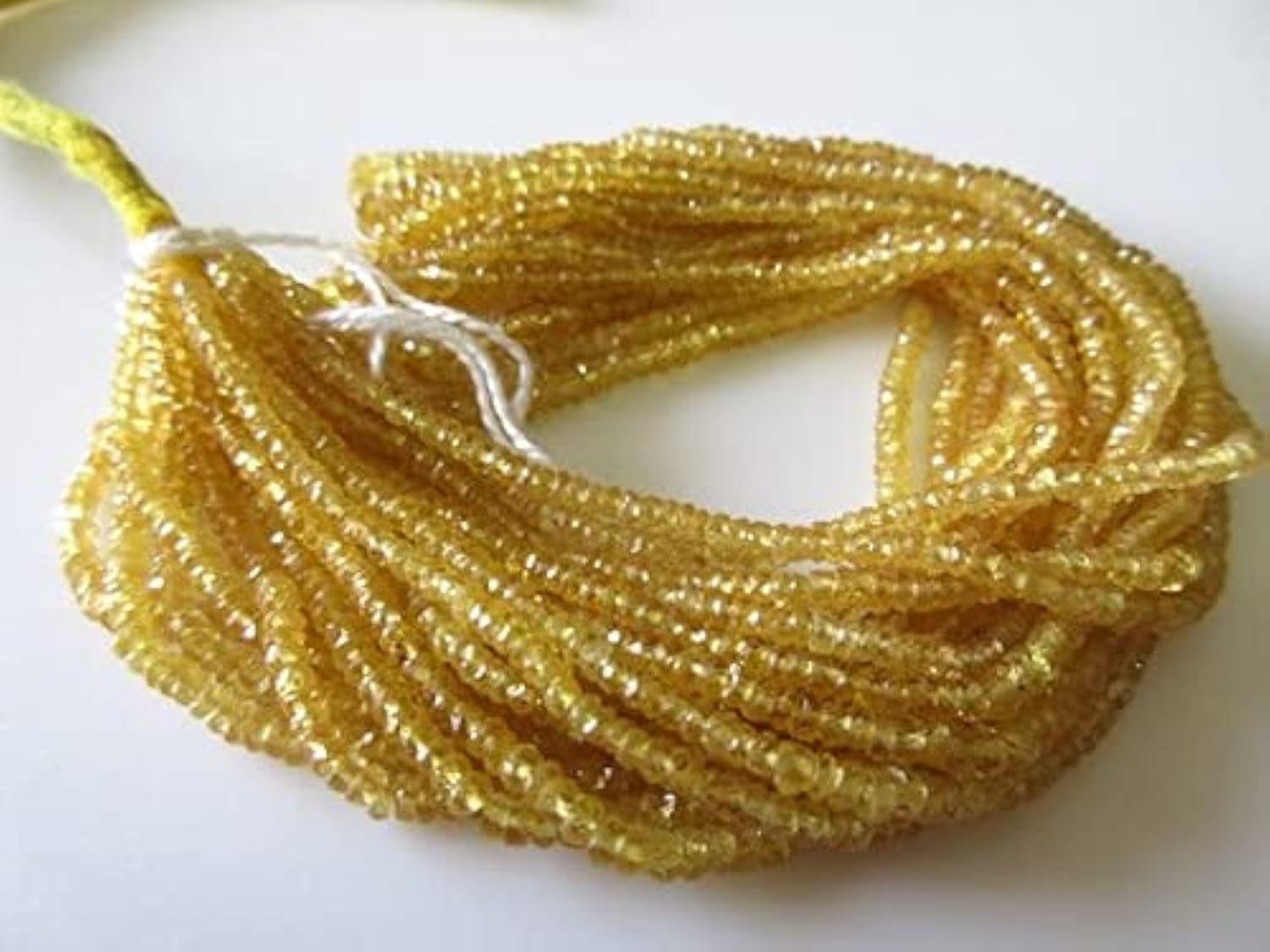 Saphir jaune facetté en perles rondelles de 2-3mm pour la création de bijoux DIY
