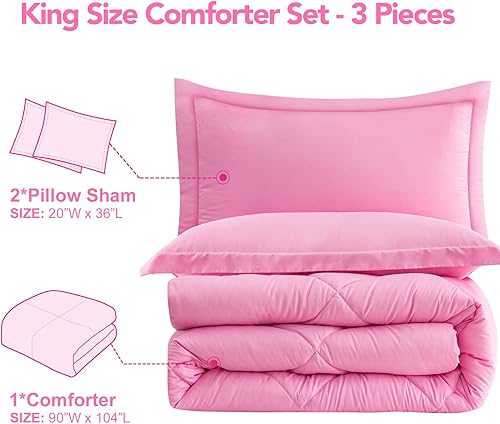 Miniatura 2 de PY HOME & SPORTS Juego de edredón tamaño King de 3 piezas, edredón ligero alternativo al plumón con 2 fundas de almohada para todas las estaciones