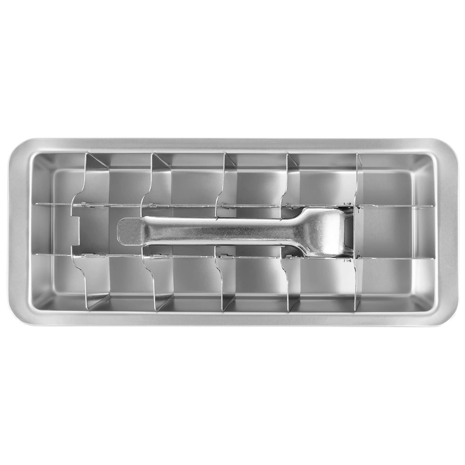 Stainless Steel Ice Cube Tray with Release Handle, 18 Slot Ice Cube Mould, Easy Release Metal Ice Tray, Fast Freezing, Dishwasher Safe, Reusable Ice Tray for Drinks, Baby Food, Juice, Tea, Parties