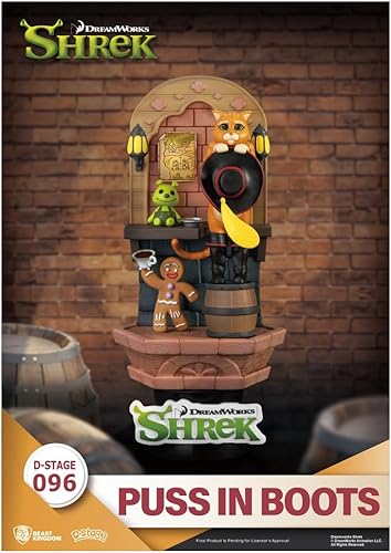 Beast Kingdom Shrek Gato con botas DS-096 D-Stage 6-Inch Estatua, Multicolor