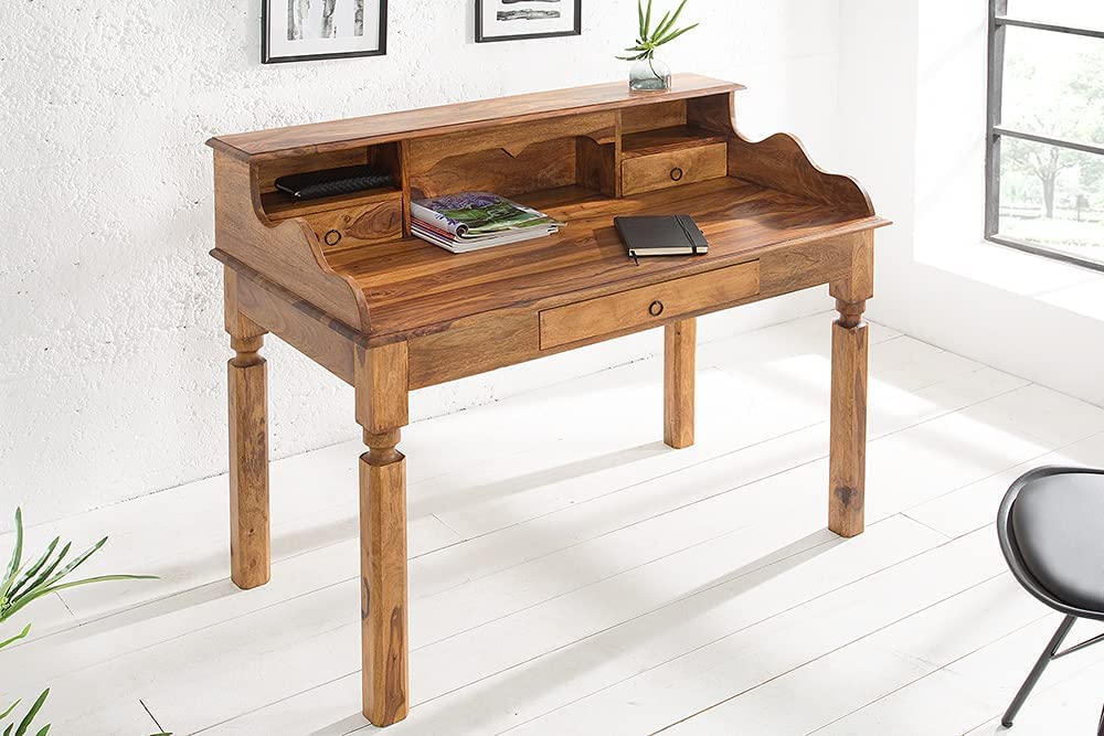 Massiver Schreibtisch NILAY 115cm Palisander Sekretär Sheesham