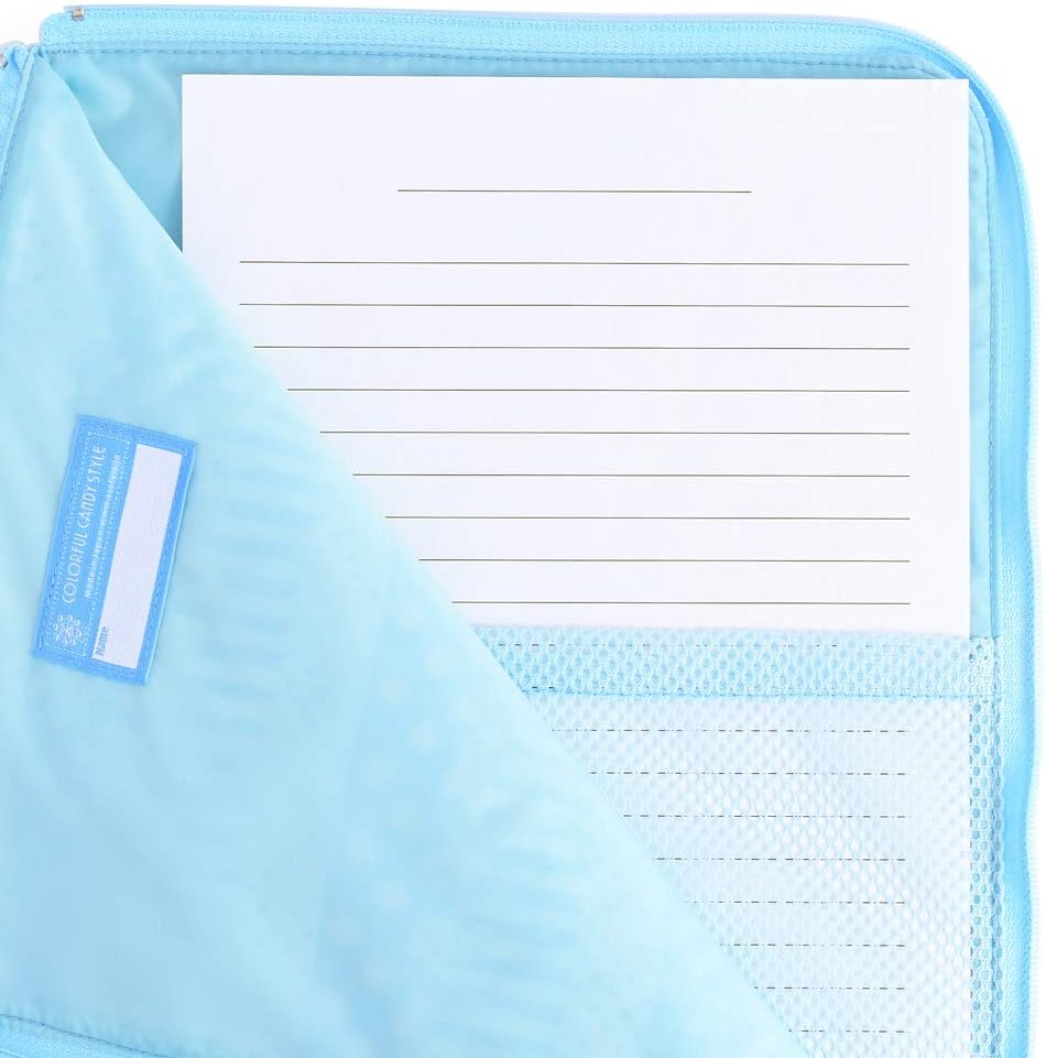 CONTACT BAG (A4/Zipper) Show On Polka Dot and Lace Ribbon (Light Blue) Made in Japan n4073900