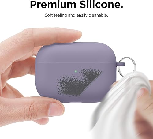 Miniatura 5 de elago Funda de silicona líquida compatible con AirPods Pro, llavero incluido, protección de triple capa, diseño de protección, soporta carga