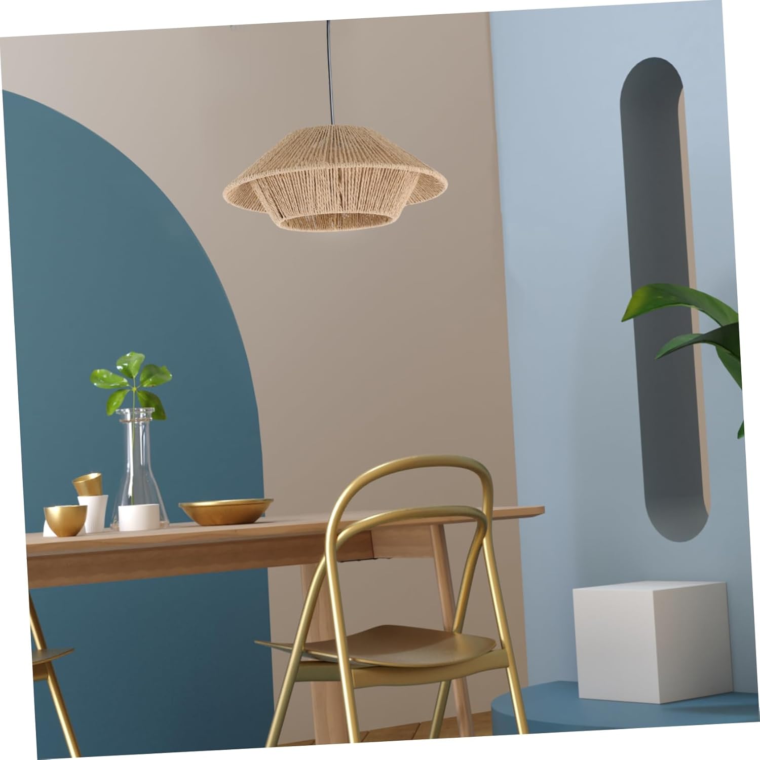 UPKOCH Ceiling Light Shade Simulated Rattan Lampshade Socket Cover for Living Room Kitchen Cafe Hotel Elegant Woven Design Natural Decor Practical Home Lighting