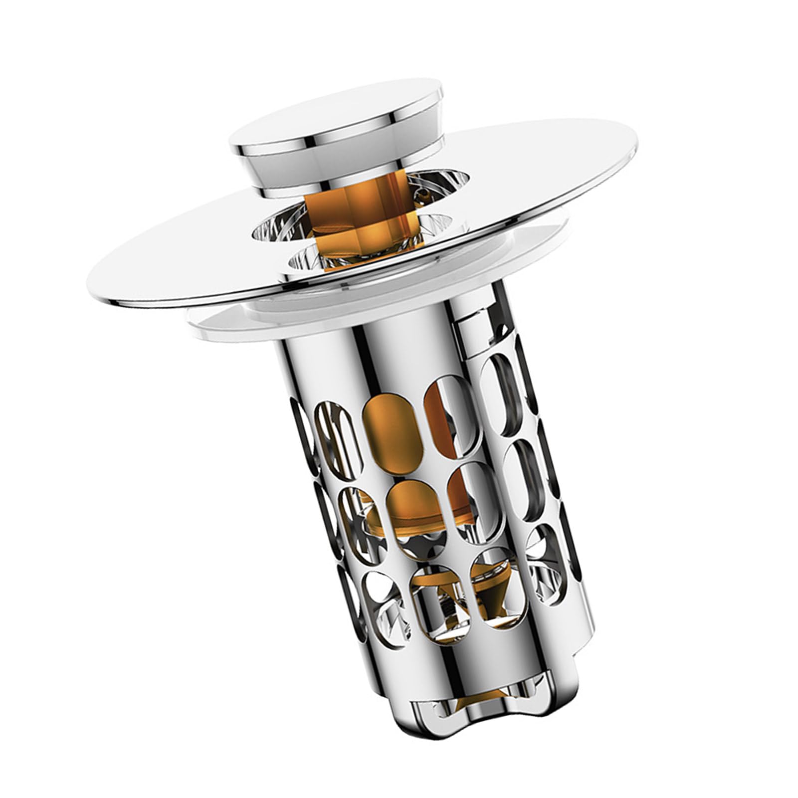 Metal Drain Filter Bounce Cores Sink Drain Plug Basins Drains Basket Sinks Stoppers for Bathroom Kitchen Enduring AntiClogging Stopper Strainer for Easy Use