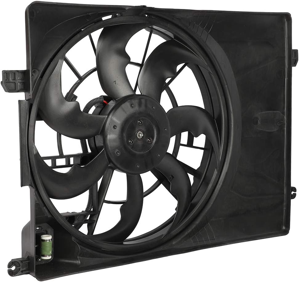 SCITOO Engine Radiator Cooling Fan Assembly Compatible with 2016-2018 for Hyundai for Tucson 2.0L 2017-2018 for Kia for Sportage 2.4L; Replace 67460401