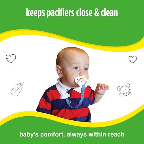 Miniatura 3 de Baby Buddy Clip universal para chupete - Se ajusta al paci o se fija con anillo de silicona de ajuste universal, clip para chupete  bebés de 4 meses