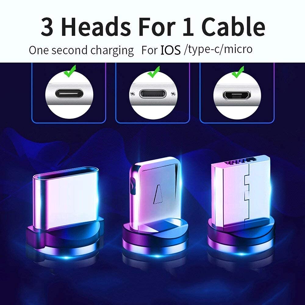 1/2/3/4PCS 3 in 1 cavo di ricarica rapida USB tipo C Micro IOS cavo
