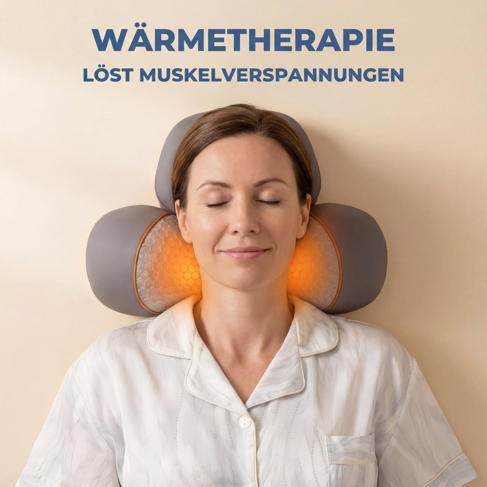 orthoval Neckma Orthopädisches Kissen，Nackenmassagekissen Elektrisch 2026 Upgrade, mit Heizfunktion & Airbag, Ergonomisches Memory-Schaum Entspannungskissen für Nacken & Schultern