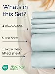 Extra Deep Queen Sheet Set - 6 Piece Breathable & Cooling Sheets - Hotel Luxury Bed Sheets Set - Easy & Secure Fit - Soft, Wrinkle Free & Comfy Sheets Set - Ice Blue Sheet Set with Extra Deep Pockets