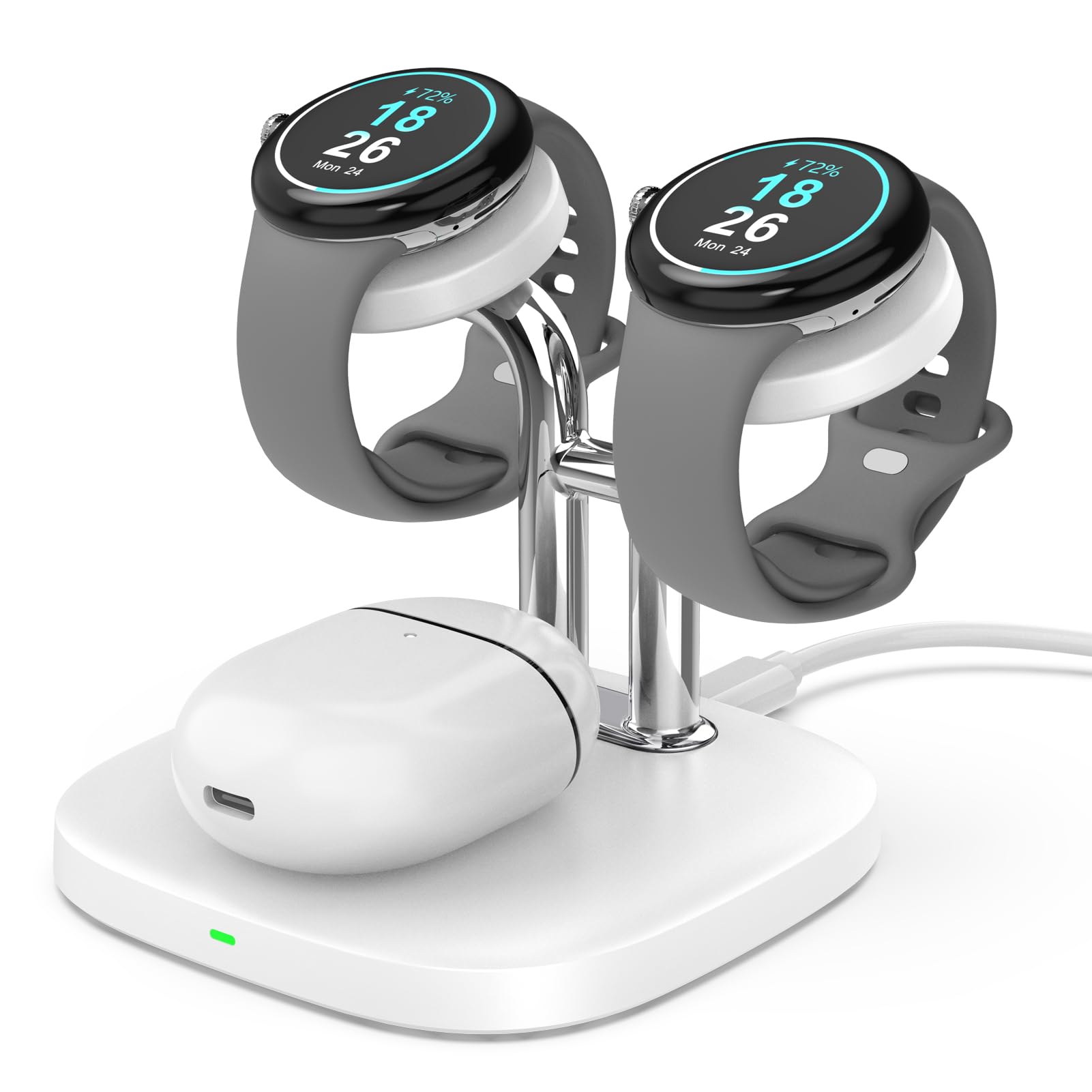 Chargeur Magnétique Rapide SwanScout 505G2 Pour Google Pixel Watch 3/2 - Support Vertical Élégant
