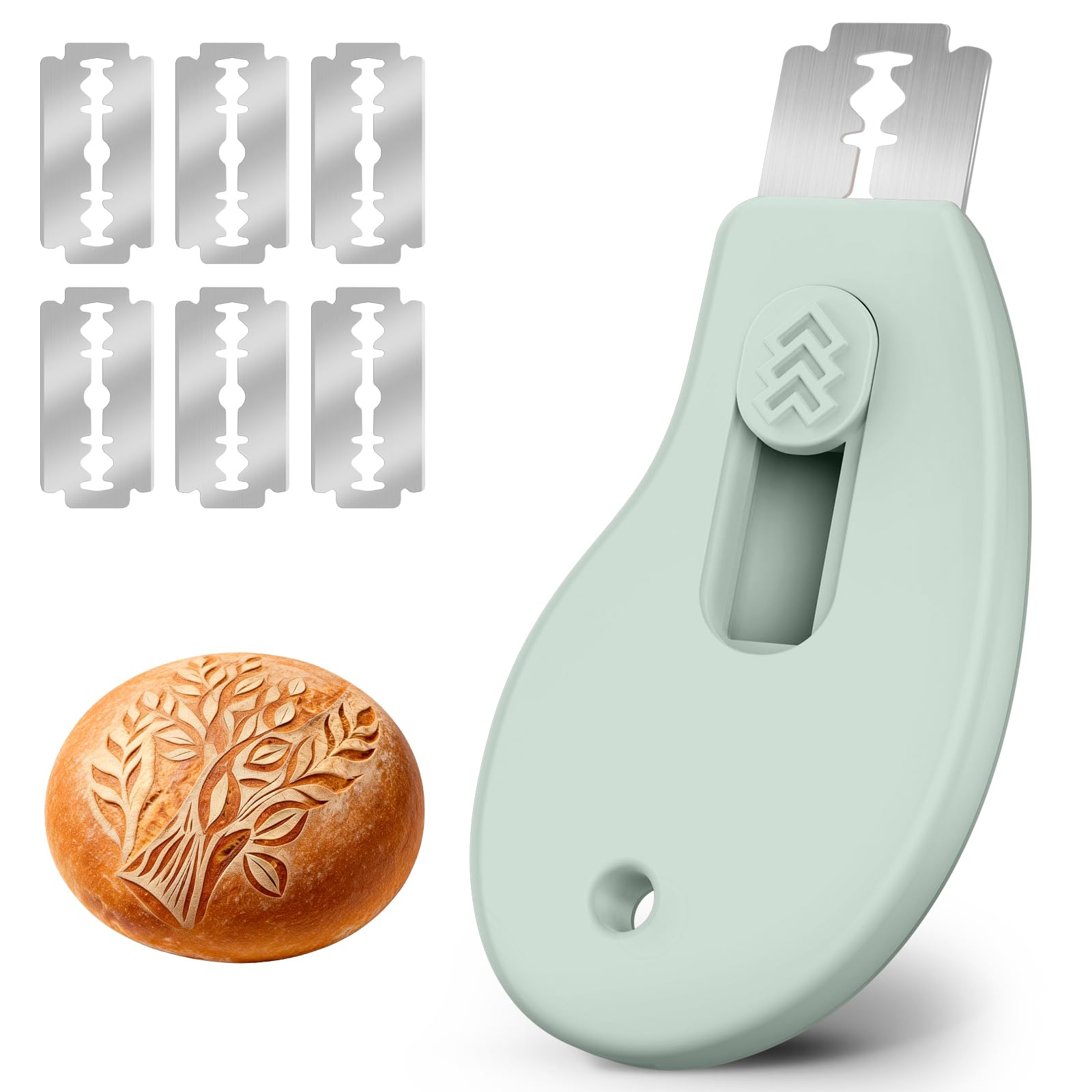 Bread Lame Sourdough Scoring Tool, Extractable &amp; Magnetic Bread Scoring Tool, Bread Scoring Knife for Sourdough Bread Baking, Bread Scorer Tool with 5 Replaceable Razor Blades
